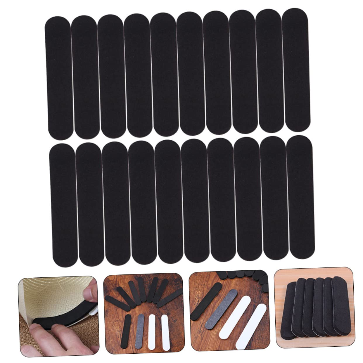 50Pcs Self-Adhesive Sweat Absorption Pads for Hats | Comfortable Sweat Liners for Golf Caps & Fitted Hats | Moisture-Wicking Sticky Sweat Protectors | Perfect for Sports, Outdoor Activities & Daily Wear
