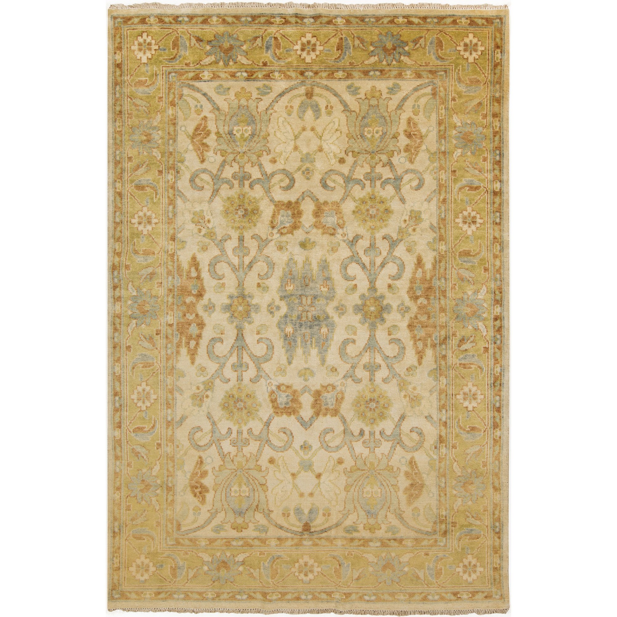 Hand Knotted Casual Accent Rug 2x3 Feet - Soft Butter, Olive, Tan, Moss & Sea Foam Colors | Boho Chic Home Decor for Living Room, Bedroom & Office