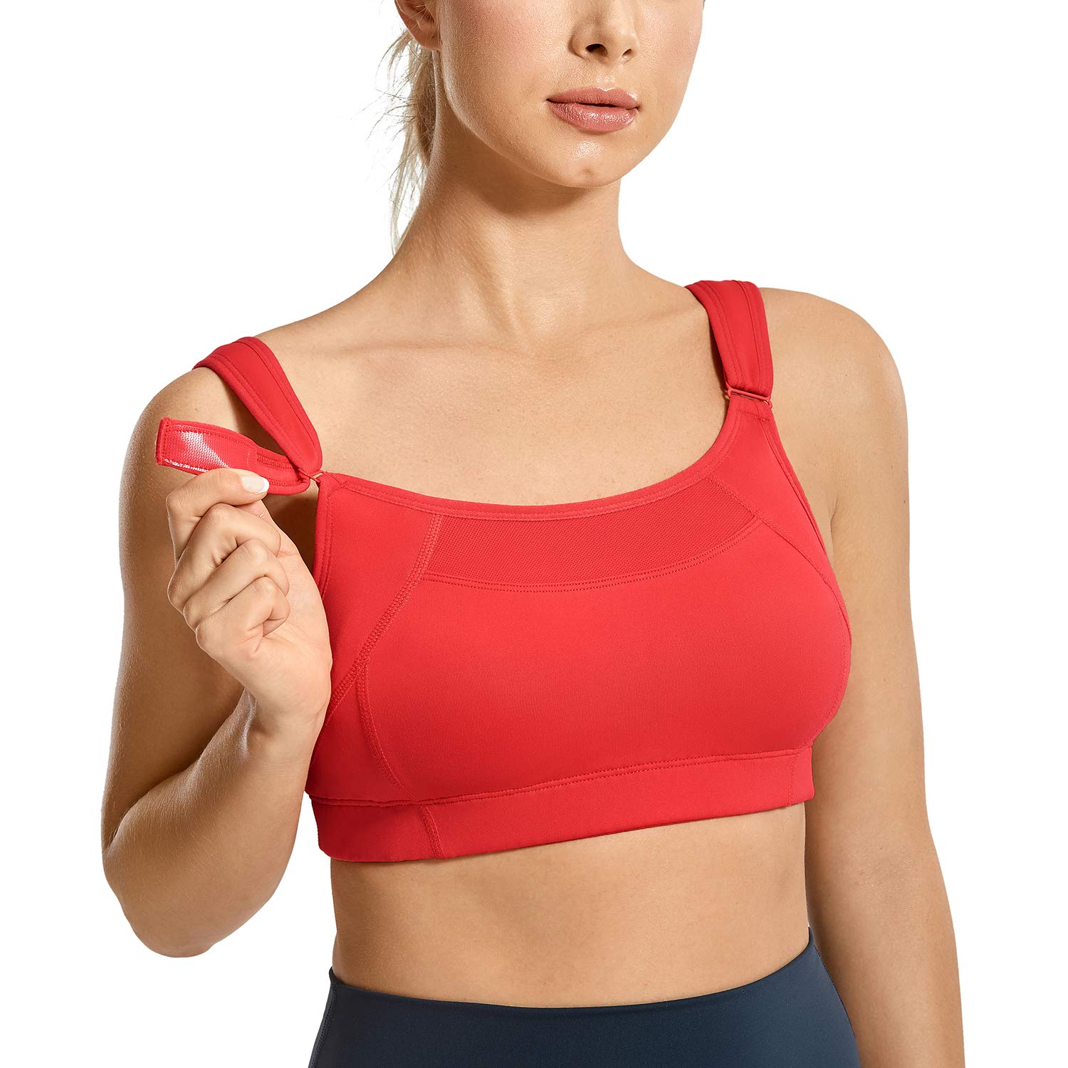 SYROKAN Women's Wirefree Adjustable High-Impact Sports Bra - No Bounce Full Support for Running, Workout & Active Lifestyle - Perfect for Gym, Yoga & High-Intensity Training