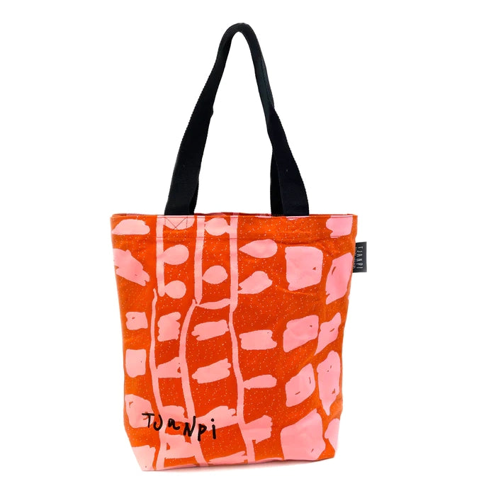 Tjanpi x Margaret Smith Flame Red Tote Bag - Stylish Women's Handbag for Work, Travel & Shopping | Premium Canvas Tote with Spacious Interior