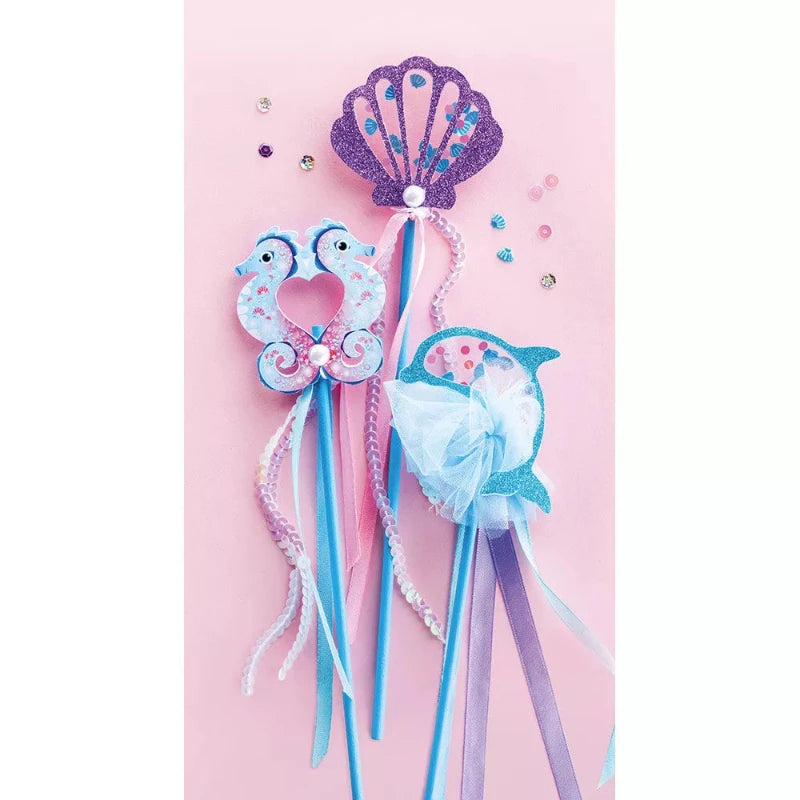 Magic Ocean Wand Craft Kit for Kids - DIY Creative Arts & Crafts Project - Perfect for Birthday Parties, Classroom Activities & Ocean-Themed Decorations