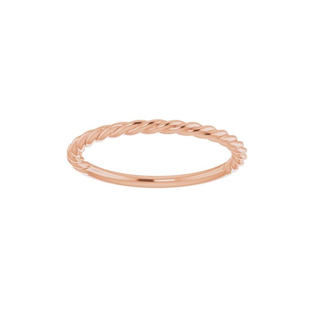 1.5mm Twisted Rope Wedding Band Ring - Dainty Stackable Gold or Silver Ring for Women - Perfect for Engagement, Anniversary, Promise or Everyday Wear