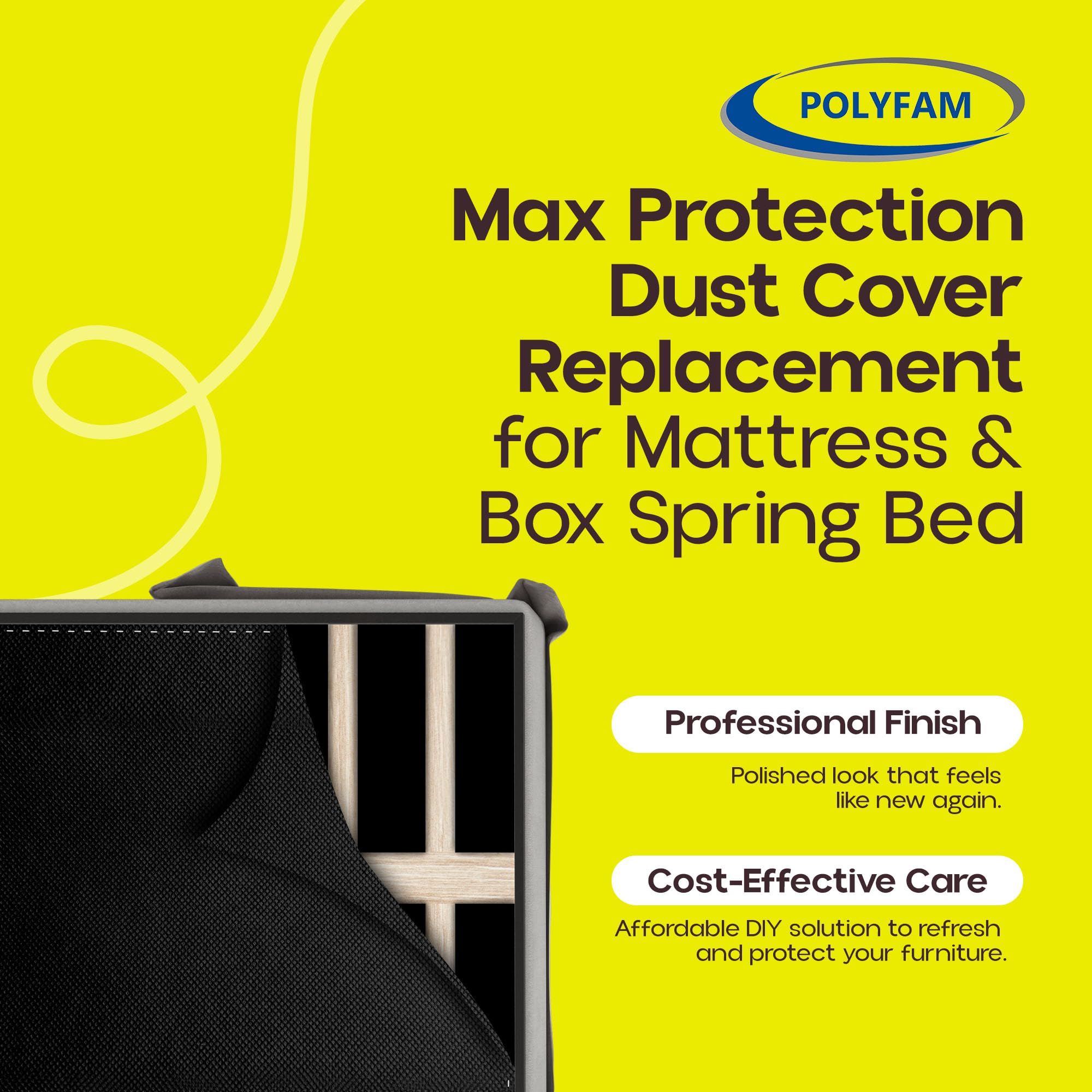 Dustproof Mattress Cover - Bottom Fabric for Box Spring or Foundation - Breathable Cambric Dust Cover for Twin/Twin XL Bed (40