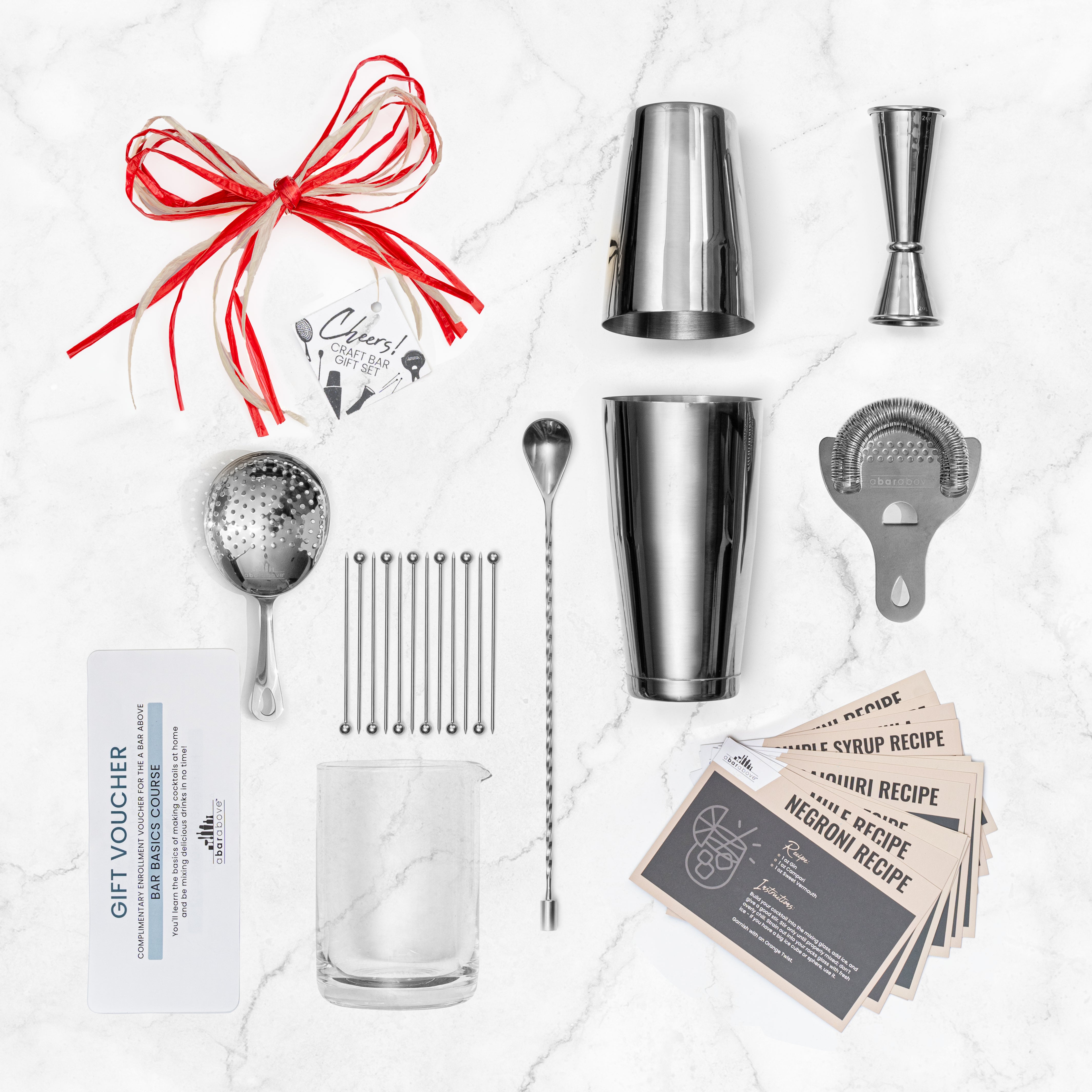 Premium Barware Gift Set - 12-Piece Cocktail Making Kit with Shaker, Jigger & Tools - Perfect for Home Bartending, Parties & Gifts
