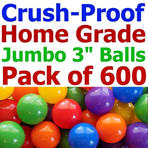 600 Jumbo 3-Inch Ball Pit Balls for Kids - Premium Standard Grade Plastic Play Balls for Indoor Playpens, Toddler Pools & Sensory Play (Multicolor, Pack of 600) - Perfect for Birthday Parties, Daycare Centers & Home Play Areas