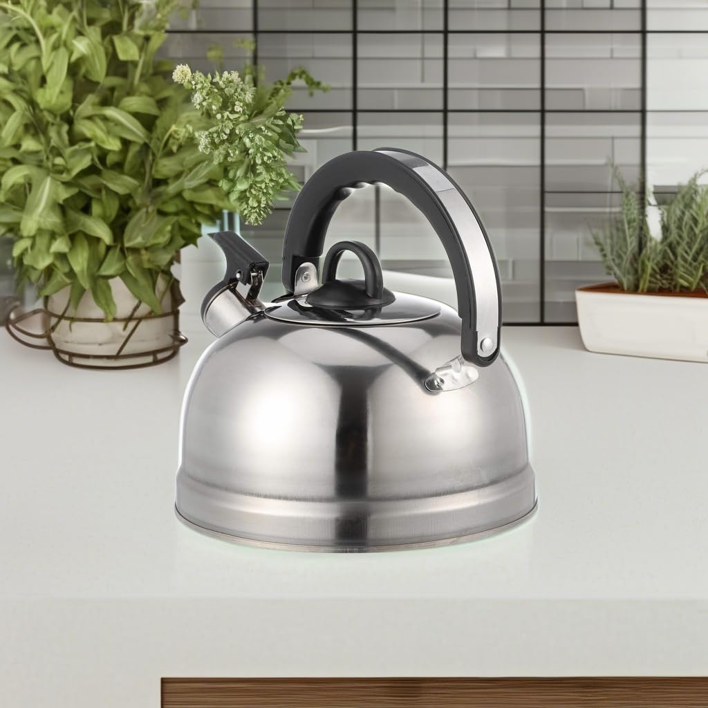 OSALADI 1pc Stainless Steel Chirping Kettle - Large Capacity Whistling Teakettle for Induction Cooktops & All Stovetops - Perfect for Boiling Water for Tea, Coffee & Home Cooking