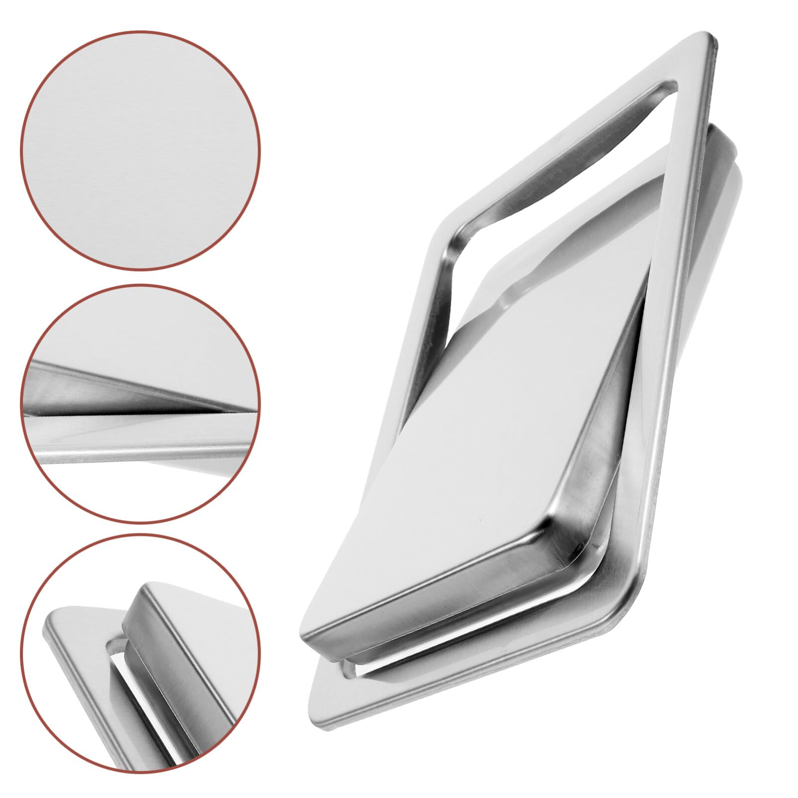 Stainless Steel Built-In Trash Can Lid with Swing Flap - Rectangle Recessed Counter Top Cover for Kitchen Garbage Bin | Durable & Easy to Install for Home, Office, or Restaurant Use