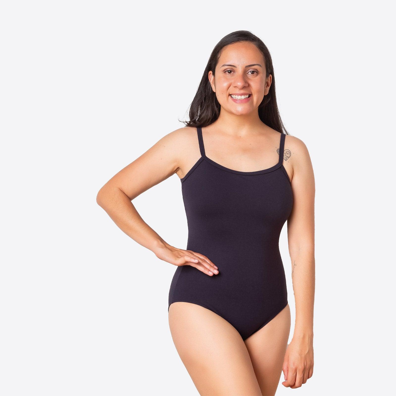 So Danca Adult+ Kehlani Black Strappy Back Camisole Leotard - Women's Dancewear for Ballet, Jazz & Contemporary Performance