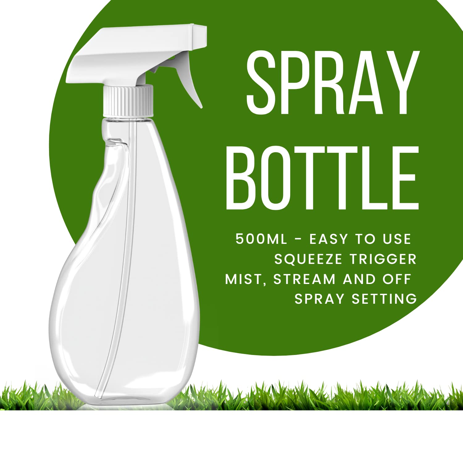 500ml Clear Spray Bottle with Adjustable Nozzle - Refillable Water Sprayer for Plants, Cleaning & Hair Styling - Fine Mist & Stream Settings - Perfect for Gardening, Home Care & Salon Use