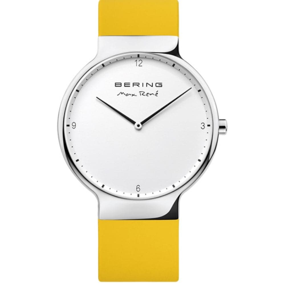 BERING MAX RENE 15540 Men's Watch with Yellow Silicone Strap - Waterproof Sports Watch for Outdoor Activities & Casual Wear