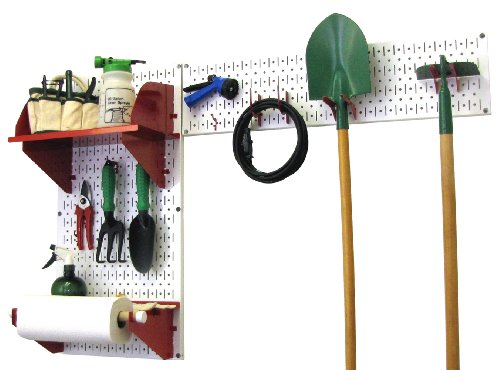 White Pegboard Red Accessories