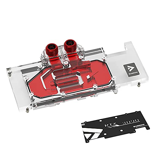 Barrow Copper GPU Water Block - High Performance Liquid Cooling for Zotac RTX 3090/3080/3070 (Gaming Trinity AMP Extreme) - Perfect for PC Water Cooling Systems & Extreme Overclocking