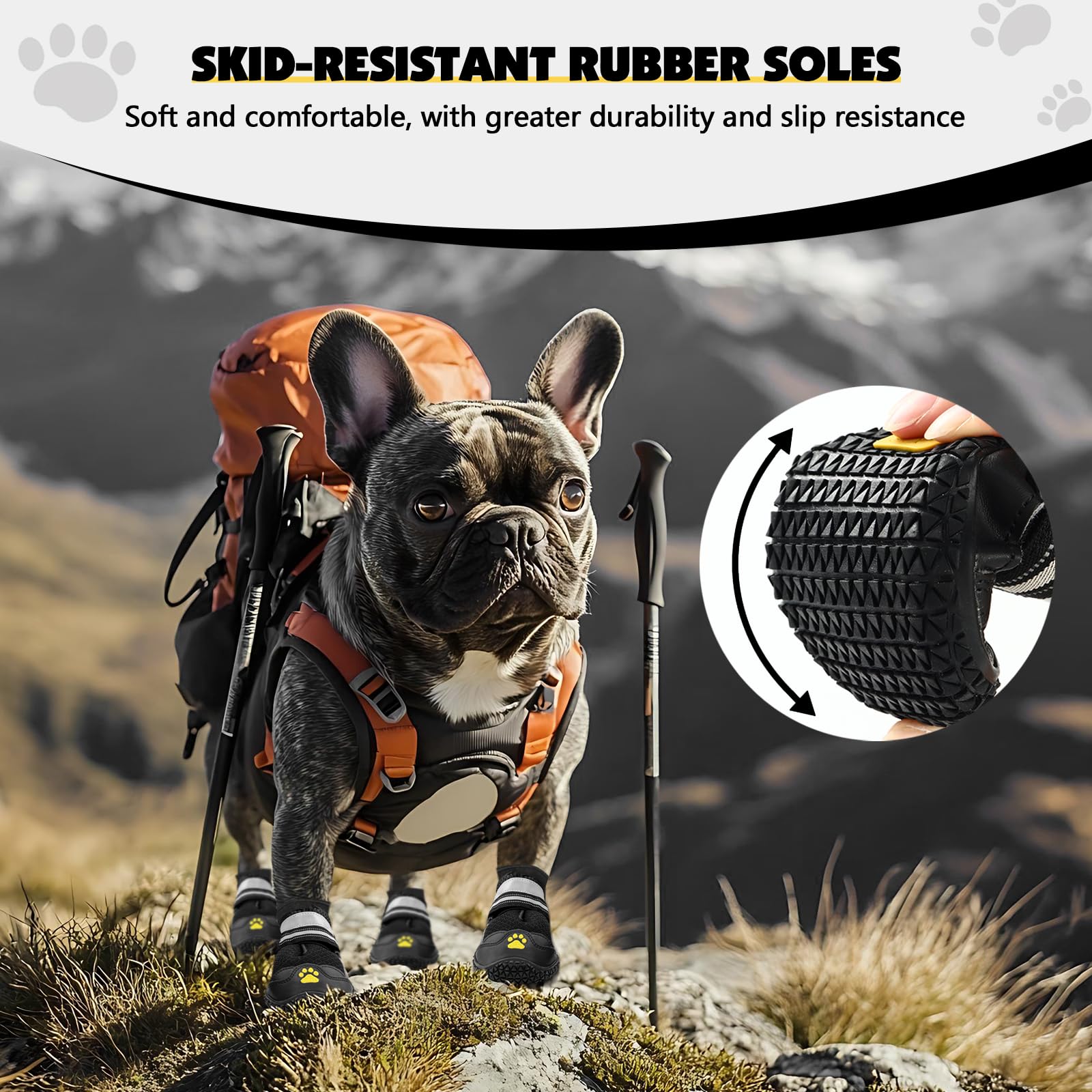 **Cupount Breathable Dog Boots for Hot Pavement - Small Dog Shoes for Hiking, Walking & Running - Paw Protectors for Outdoor Adventures (4 Pcs, Fits 10-19 lbs) - Perfect for Summer Walks & Rough Terrains**