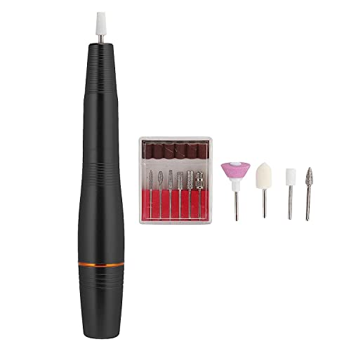 Professional Nail Art Drill Machine - USB Portable, 18000-20000 RPM, Lightweight & Compact for Salon, Home, Beginners & Professionals (Black, Pisa Leaning Tower Design) - Perfect for Manicures, Pedicures & DIY Nail Care at Home or Salon