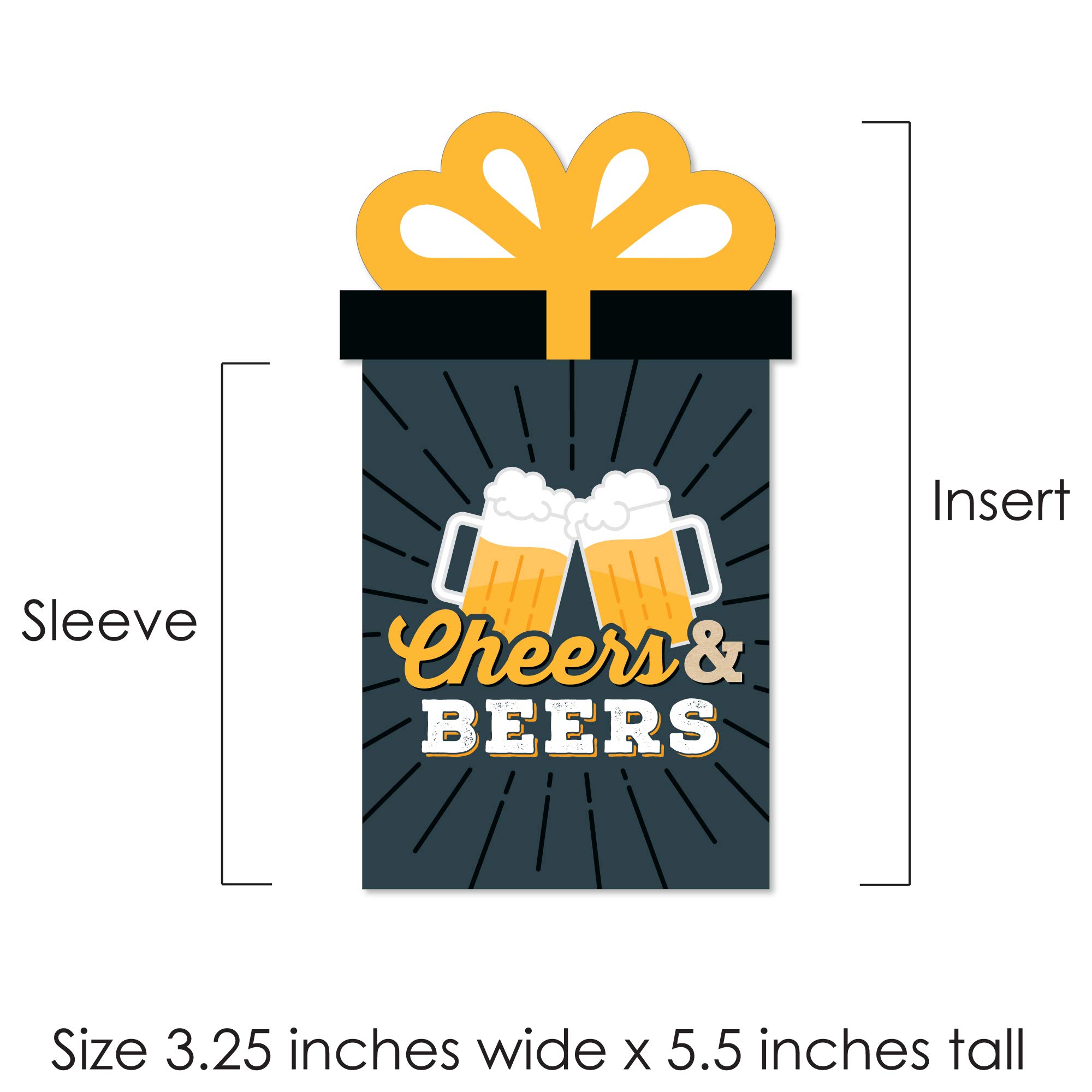 Cheers & Beers Happy Birthday Party Money & Gift Card Holders - Set of 8 Sleeves for Cash, Gift Cards & Greetings - Perfect for Birthday Celebrations, Office Gifts & Special Occasions