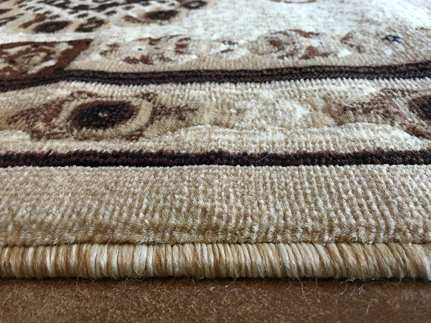 Handmade Traditional Persian Area Rug - Ivory, Brown & Beige Oriental Carpet with King Design (8'x10'6