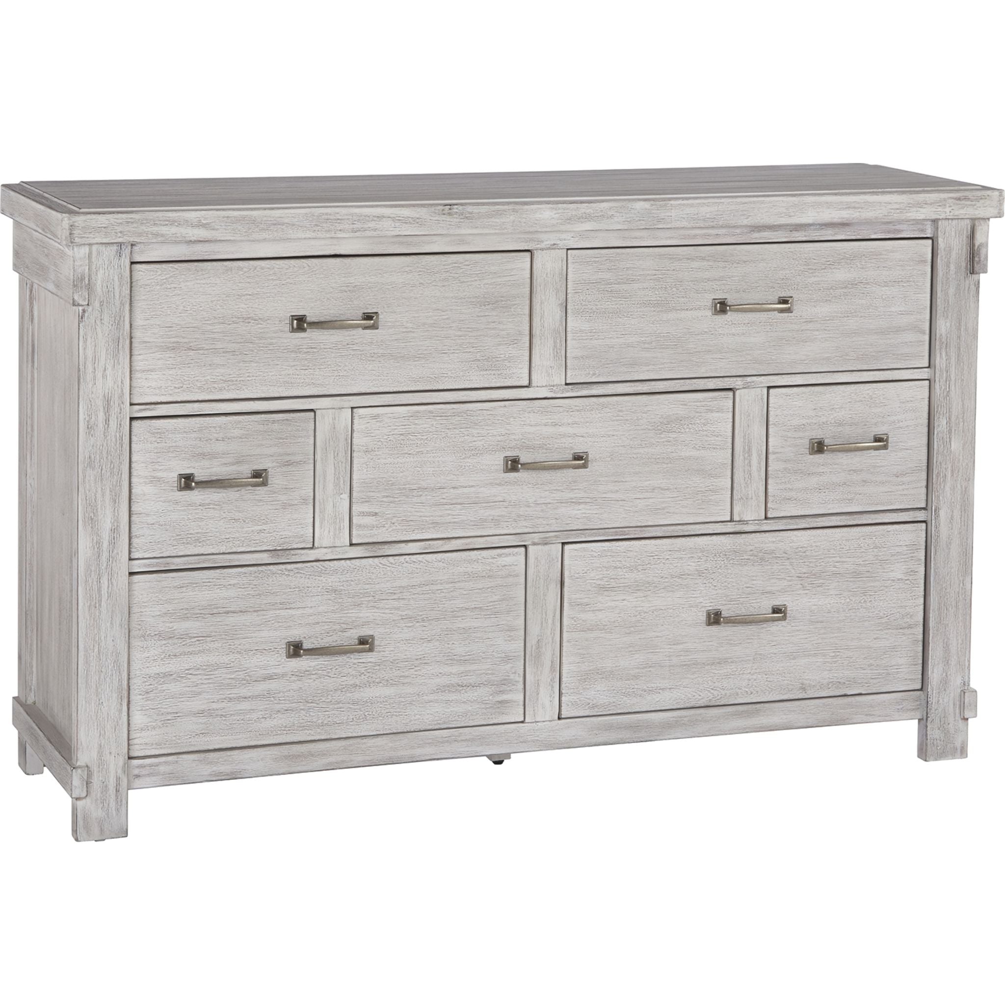 Brashland White Dresser - Modern 6-Drawer Chest for Bedroom & Living Room Storage