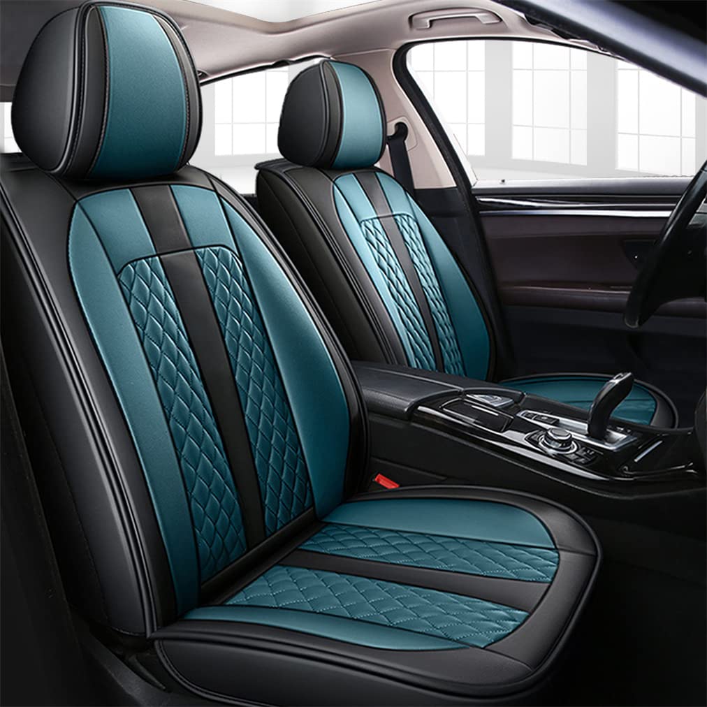 Jialuode 5-Piece Car Seat Covers Full Set - Breathable Universal Fit for Most Sedan, Truck & SUV Models Like Hyundai Tucson - Black & Blue - Perfect for Road Trips & Daily Commute