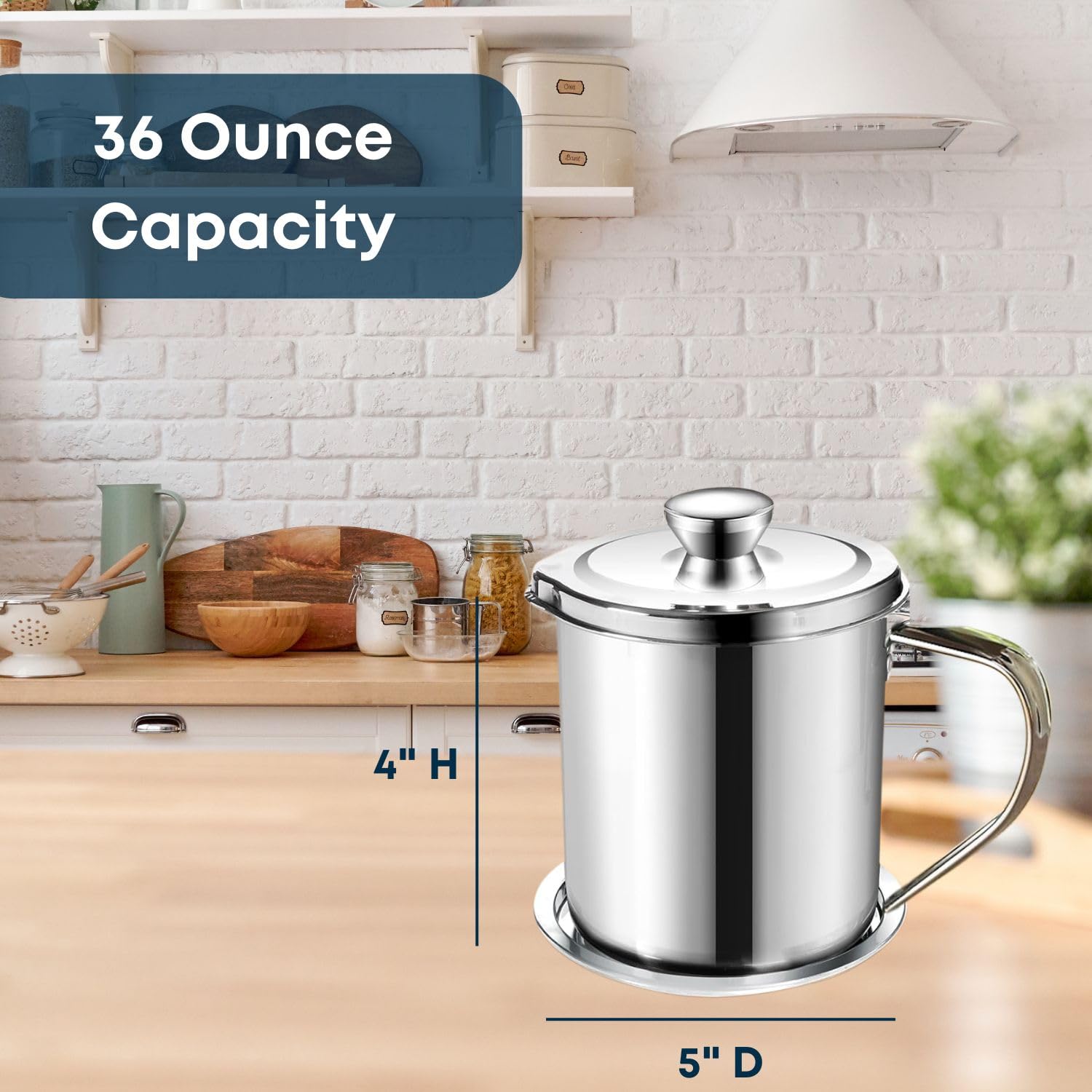 Stainless Steel Oil Keeper - Kitchen Oil Storage for Frying & Cooking