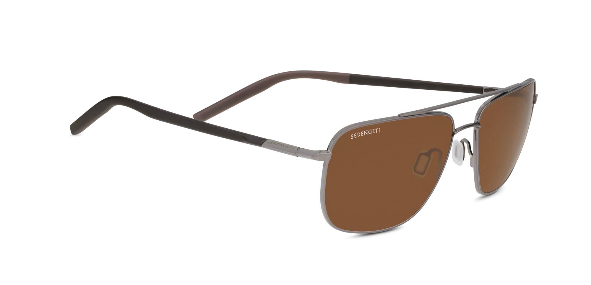 Serengeti 8822 Classic Metal Tellaro Sunglasses - Matte Espresso/Dark Chocolate Brown Gradient Lens for UV Protection & Glare Reduction | Perfect for Driving, Outdoor Activities & Fashion Accessories