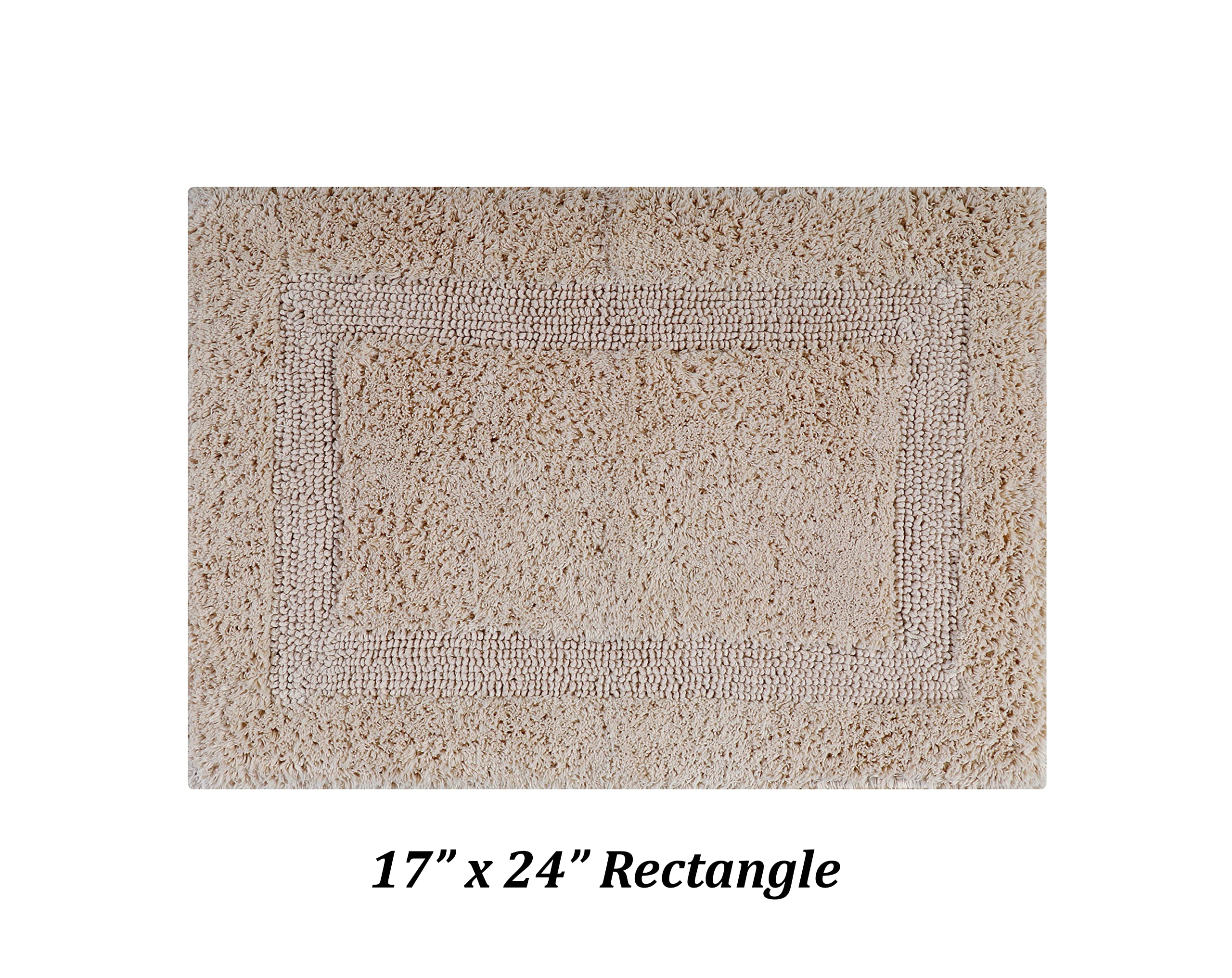 Better Trends 2-Piece Reversible Bathroom Rugs Set - Super Soft & Absorbent for Shower, Tub & Laundry Room