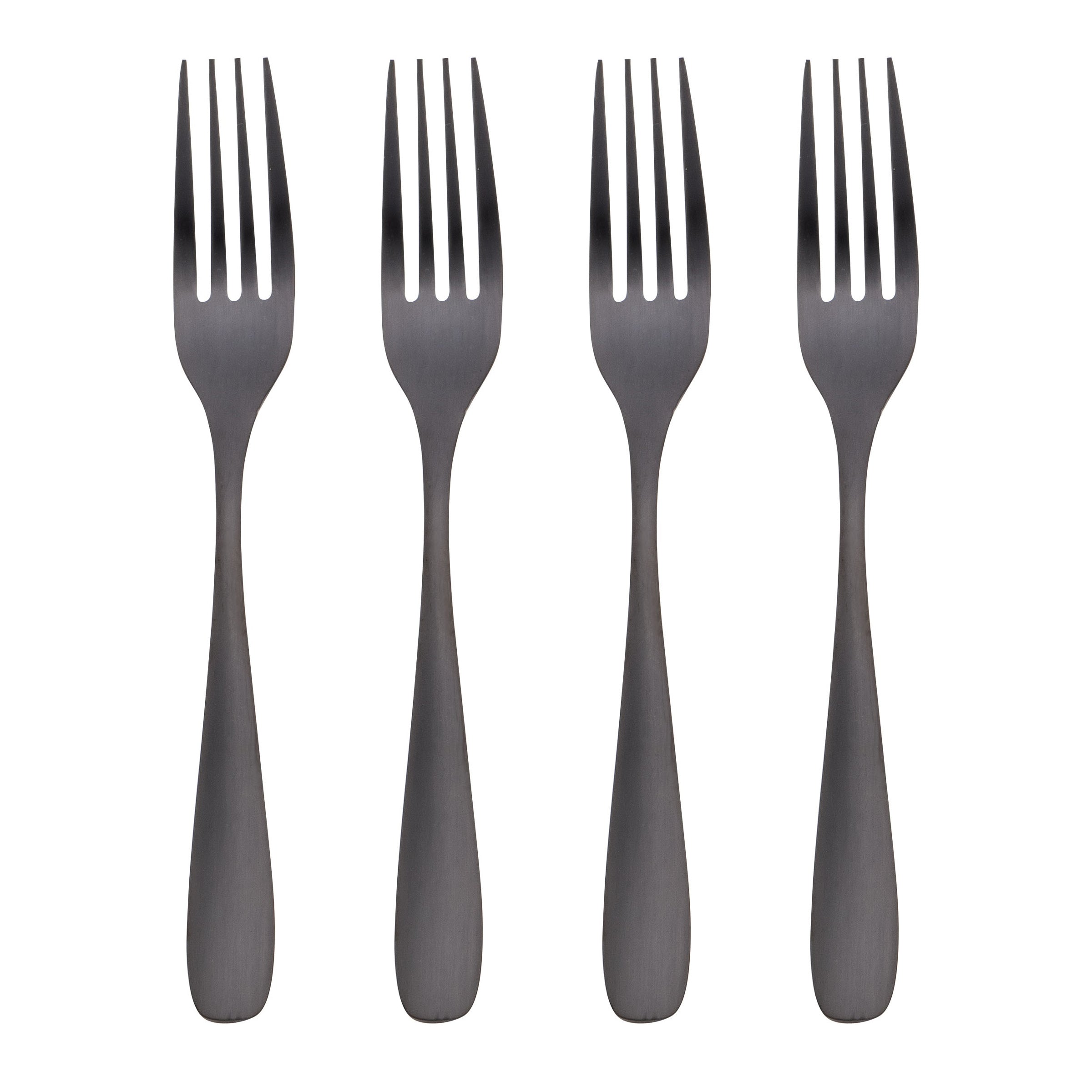 Eliana 4-Piece Black Satin Dinner Fork Set - Elegant Flatware for Fine Dining, Dinner Parties & Formal Occasions