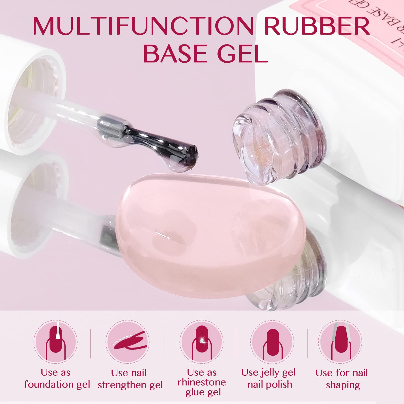Saviland Professional Nail Extension Gel Kit - 60g Nude Pink Builder Gel for Strong Natural Nails with Brushes & Forms | DIY Manicure Set for Beginners | Home Salon & Nail Art Supplies | Perfect for Acrylic Nails, French Tips & Gel Extensions | At-Home Nail Care & Salon-Quality Results