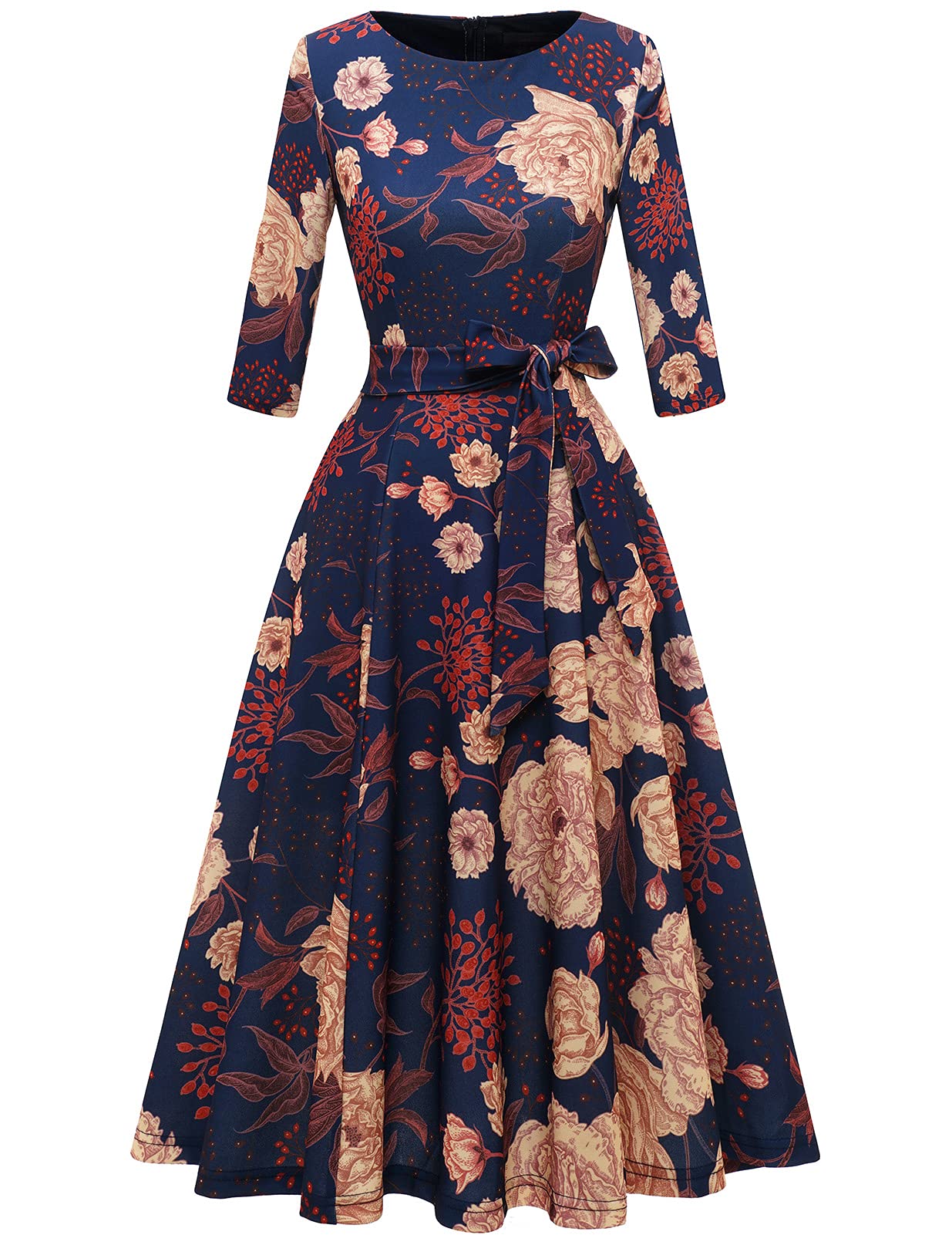 Vintage Cocktail Dresses for Women 2025 - Elegant 3/4 Sleeve Formal Church Dress for Wedding Guest & Special Occasions | Spring Collection by DRESSTELLS | Perfect for Parties, Bridal Showers & Evening Events