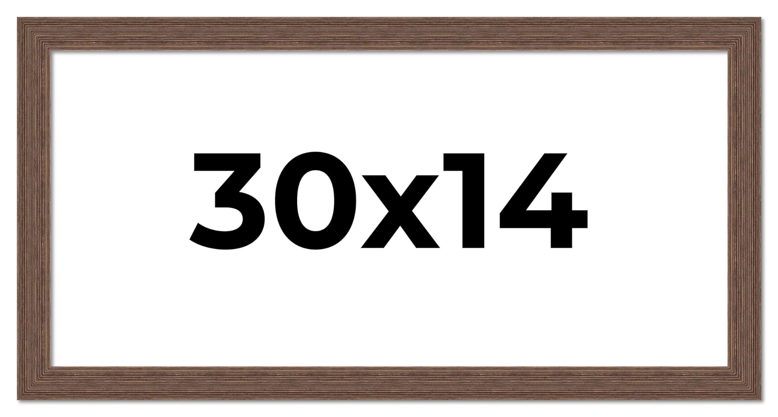30x14 Inch Distressed Brown Barnwood Picture Frame - Rustic Farmhouse Photo Display with UV Protective Acrylic & Acid-Free Backing | Perfect for Wall Decor, Wedding Photos, and Home Office Display