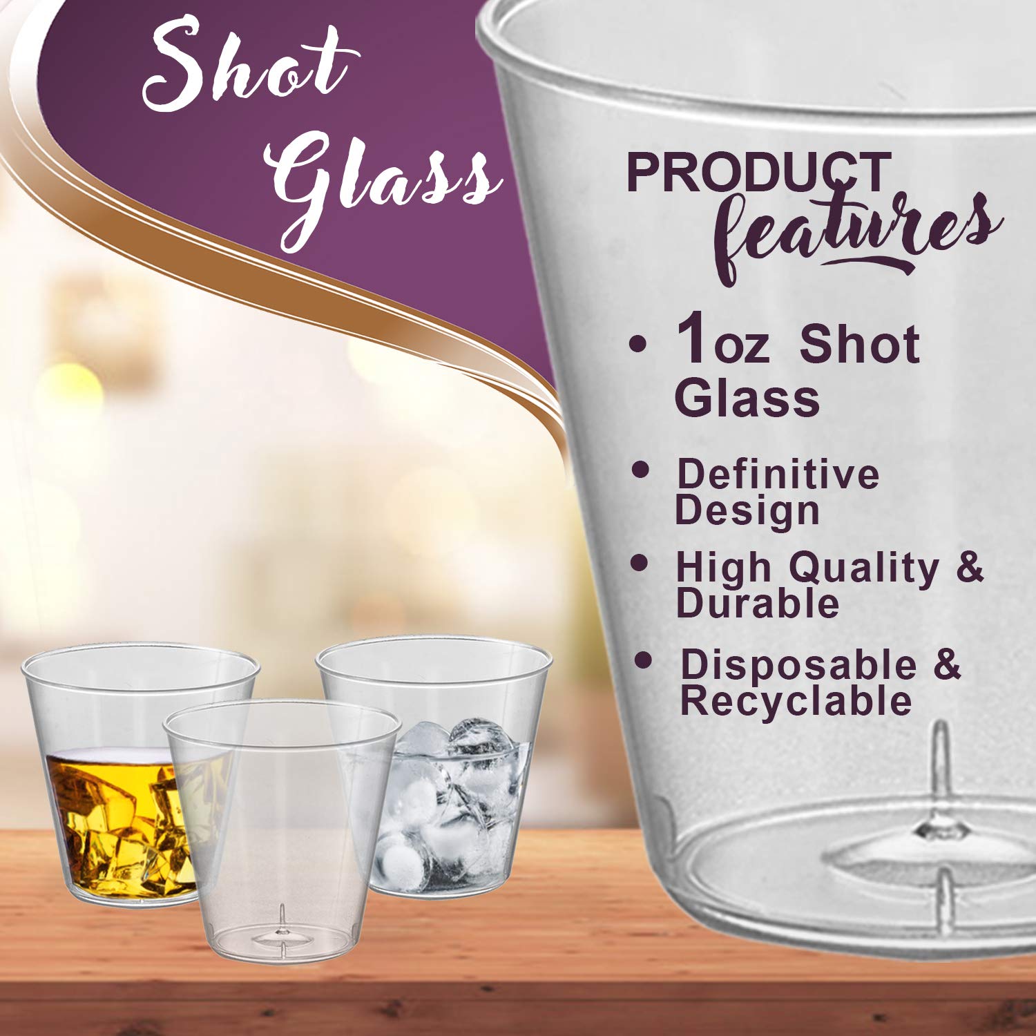 2500 Pcs Clear Disposable Plastic Shot Glasses - 1 oz Hard Plastic Tequila & Jello Shot Cups - Bulk Party Drinking Glasses for Weddings, Birthday Parties, Bars & Events | Perfect for Cocktail Hours, Bachelor Parties & Tailgating