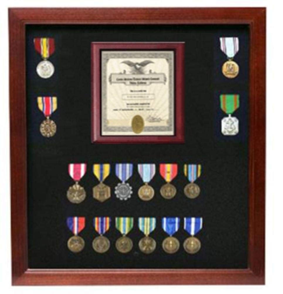 Military Certificate & Medal Display Case - Premium Flags Connections for Awards, Medals & Certificates - Perfect for Home, Office & Military Ceremonies