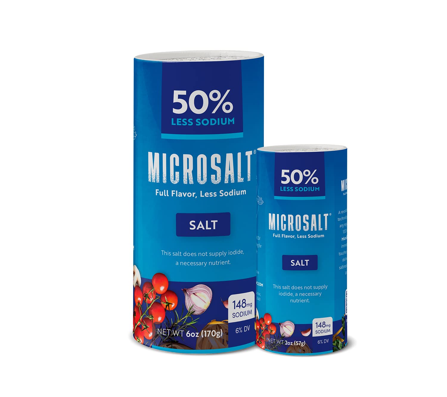 Microsalt 50% Less Sodium Salt - Healthy Salt Substitute for Cooking & Snacks | Full Flavor with Reduced Sodium | 2 oz (Pack of 2) | Perfect for Low-Sodium Diets, Heart Health & Flavorful Meals