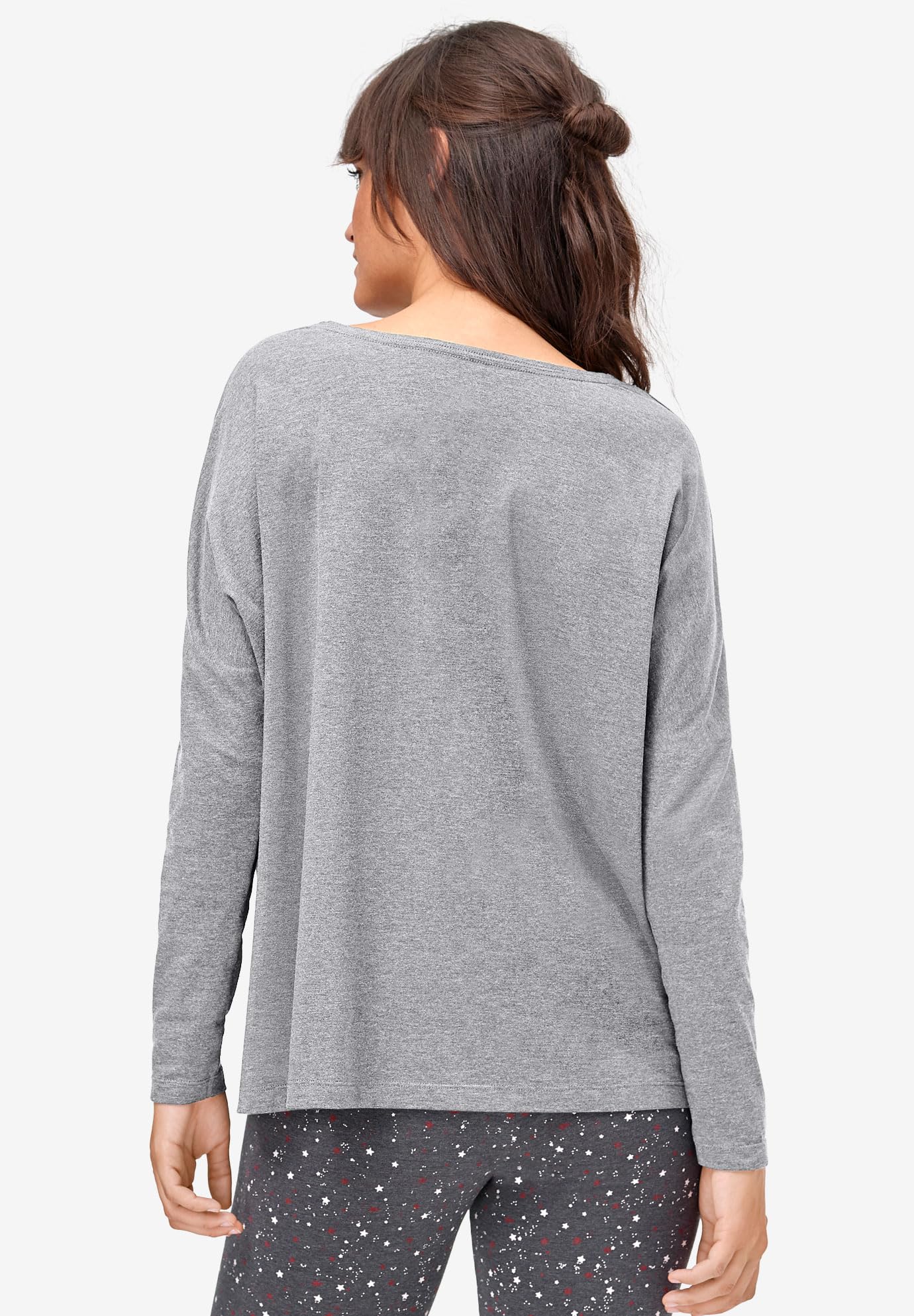 Ellos Women's Plus Size Boxy Sleep Tee - Soft & Comfortable Oversized Nightshirt for Lounge & Sleep - Perfect for Relaxing at Home or Travel