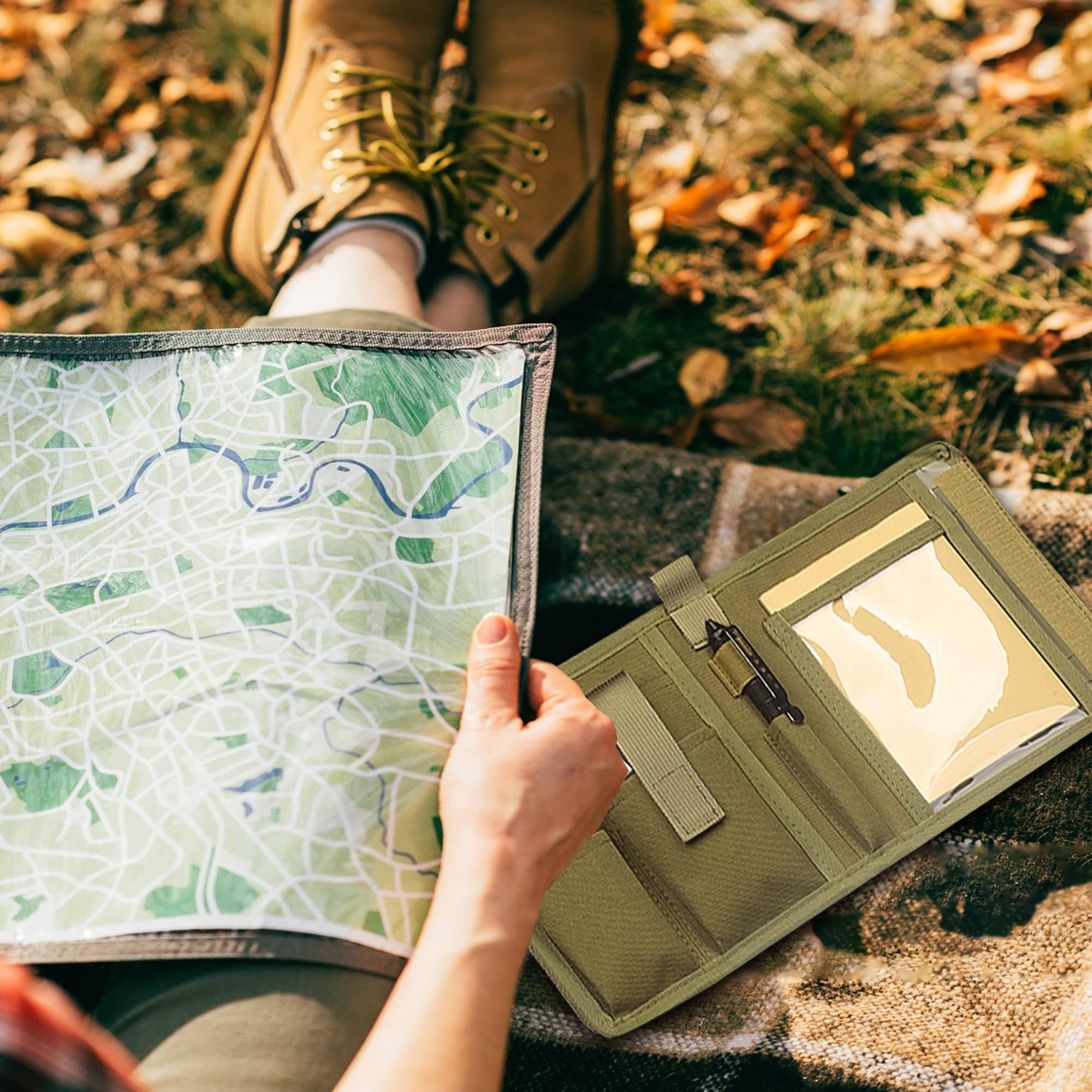 Kosiabte Tactical Notebook Map Case - Waterproof & Durable Military Map Holder for Hiking, Camping & Outdoor Adventures | Perfect for Field Notes, Navigation & Survival Gear Organization
