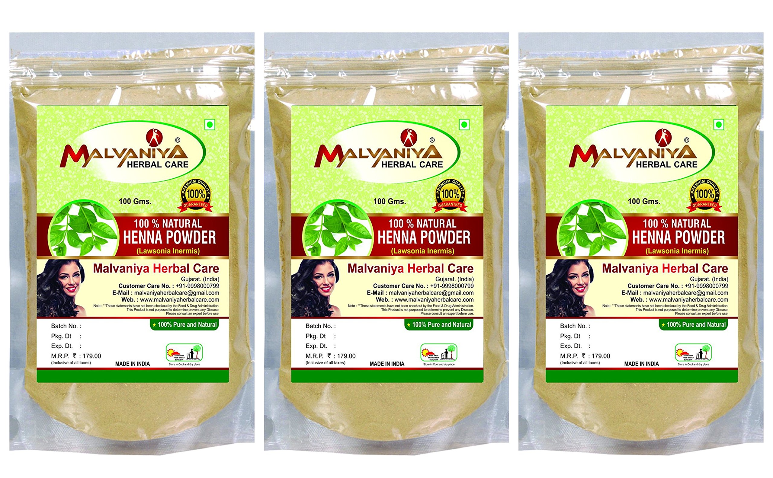 **100% Pure Henna Powder for Hair - Natural Herbal Mehandi Hair Dye (3 x 100g) | Chemical-Free Gray Coverage & Conditioning | Perfect for DIY Hair Coloring, Bridal Looks & Ayurvedic Treatments**