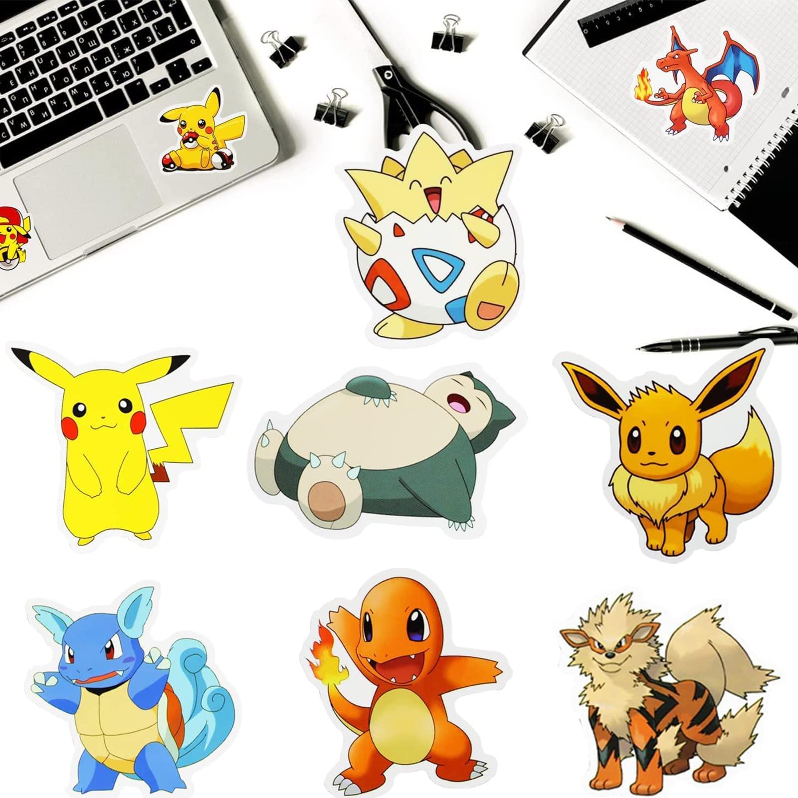 200Pcs Cute Anime Cartoon Poke Stickers - Vinyl Waterproof Decals for Laptops, Computers, Luggage & Water Bottles - Perfect for Teens & Adults Scrapbooking, DIY Crafts & Gift Wrapping
