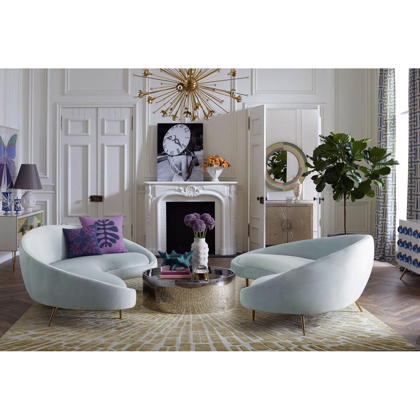 Modern Alphaville Cocktail Table - Stylish Round Coffee Table for Living Room, Lounge & Bar - Perfect for Entertaining Guests & Small Space Decor