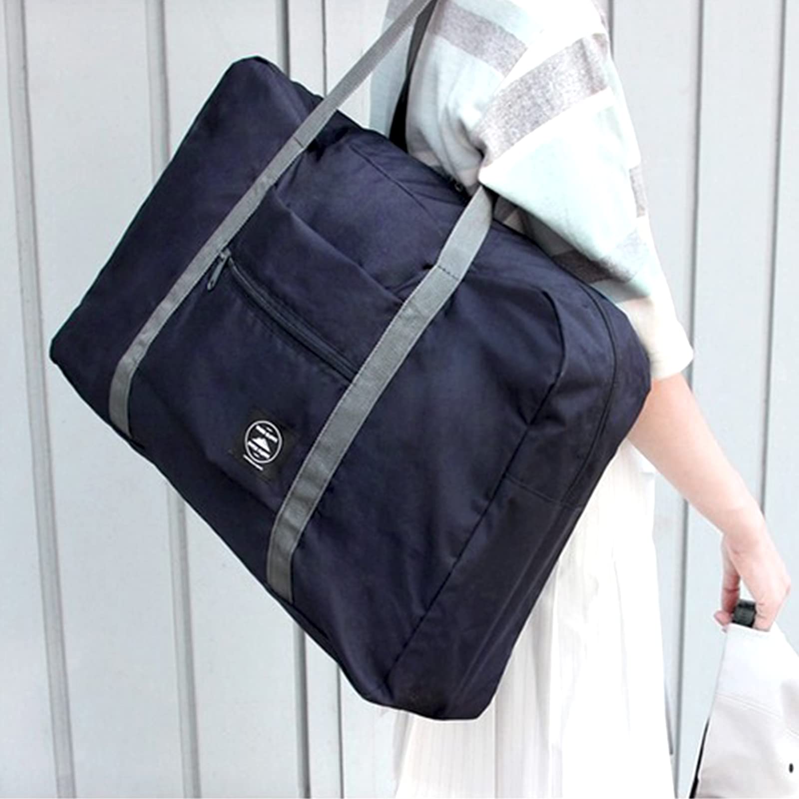 Foldable Travel Duffel Bag - Water Resistant Carry On Luggage for Spirit Airlines, Personal Item Gym Bag - Sports Weekender Overnight Tote for Women & Men (Blue) - Perfect for Air Travel, Gym Workouts & Weekend Getaways