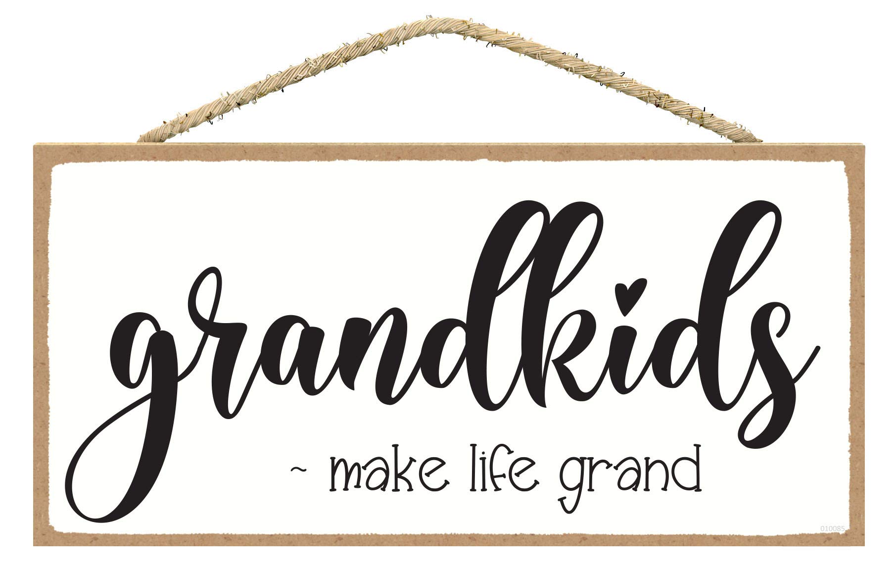 Grandkids Make Life Grand Sign - Rustic Wooden Wall Decor for Grandparents - 5x10 Inch Heartwarming Home Gift - Perfect for Nursery, Living Room & Family Gifts