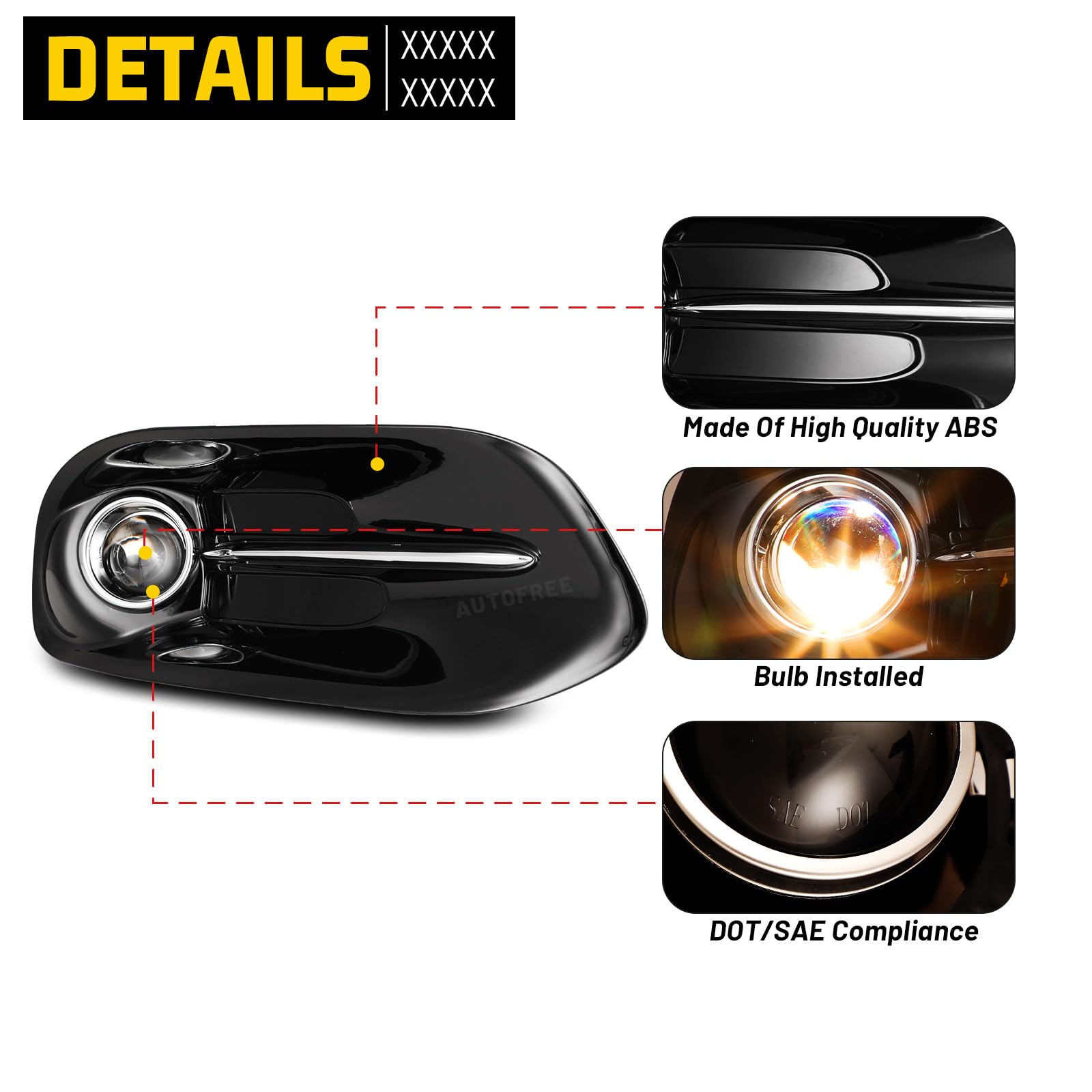 H11 12V 55W Fog Lights Kit for Dodge Dart 2013-2016 - Clear Glass Lens Fog Lamps with Wiring Harness & Switch Included (1 Pair) - Perfect for Night Driving & Bad Weather Visibility