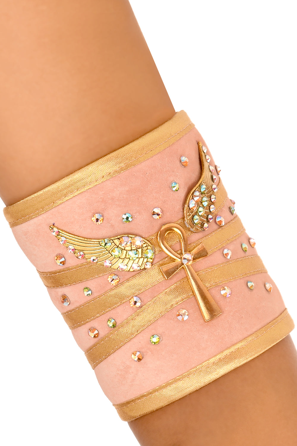 Nefertiri Upper Arm Cuffs (Pair) - Elegant Egyptian-Inspired Arm Jewelry for Women - Perfect for Costume Parties, Belly Dancing & Boho Fashion