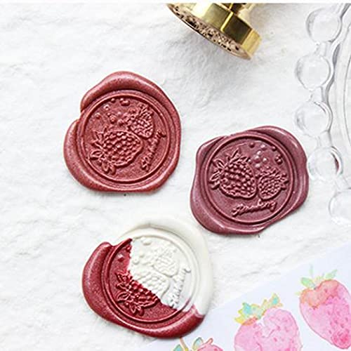 Vintage Brass Wax Seal Stamp Set - 2.5cm Strawberry & Butterfly Design for Letter Sealing, Wedding Invitations, Diplomas & Scrapbooking | Retro Copper Sealing Wax Stamps Kit