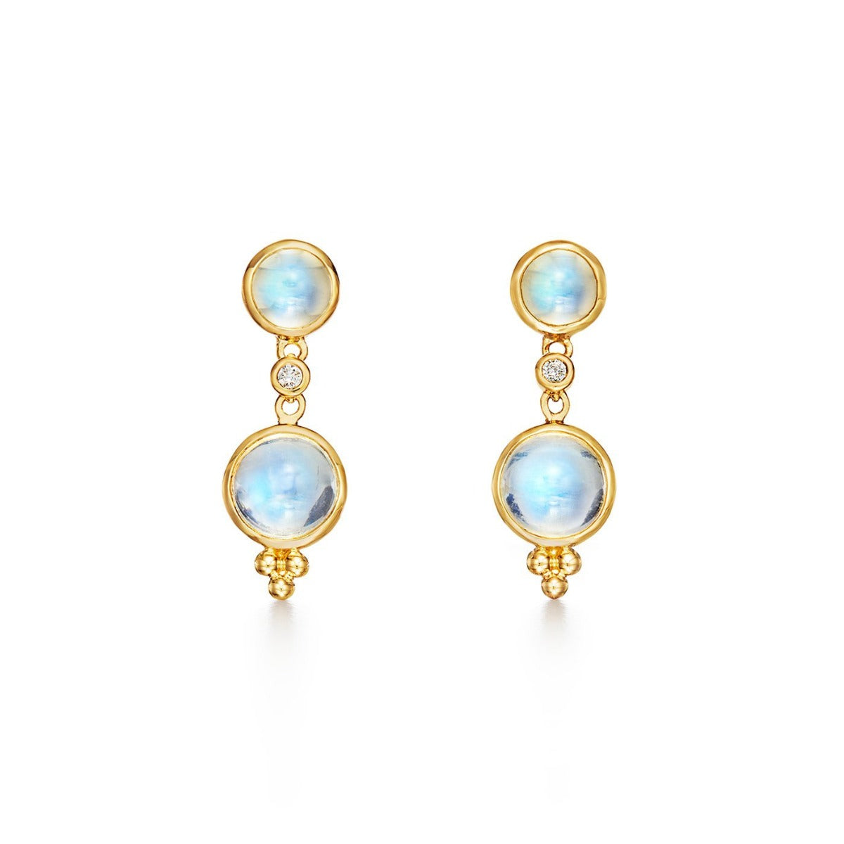 Temple St. Clair Moonstone Double Drop Earrings - Elegant Sterling Silver Dangle Earrings for Women | Perfect for Weddings, Parties & Special Occasions