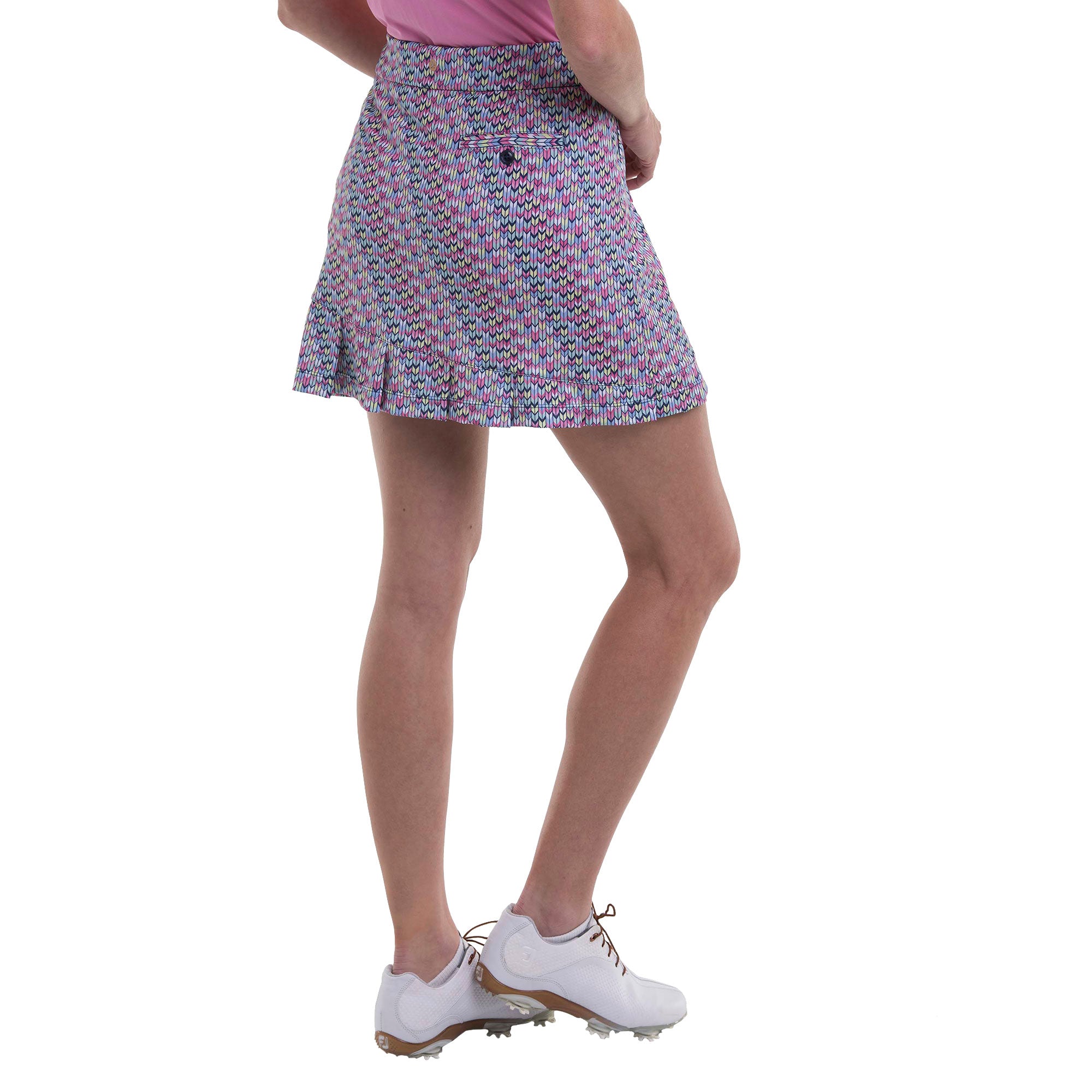 EP New York Chevron Print 17.5 Inch Golf Skirt with Shorts - Stylish Women's Athletic Skort for Golf, Tennis & Casual Wear