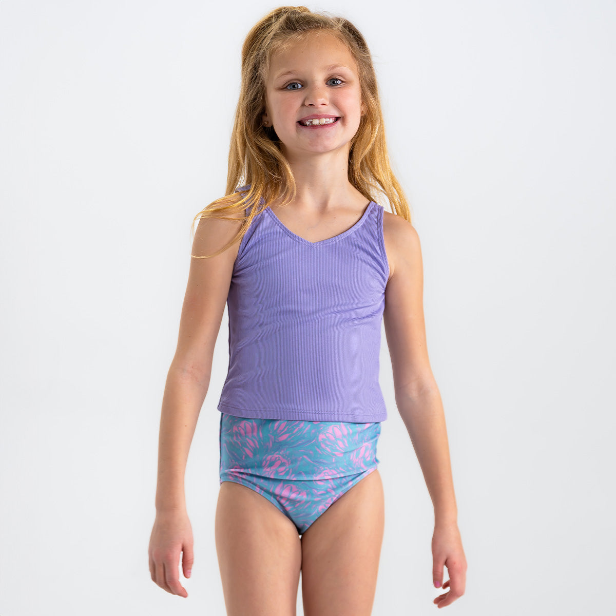 Girls V Neck Tankini Top - Comfortable Swimwear for Kids - Perfect for Beach, Pool & Summer Activities