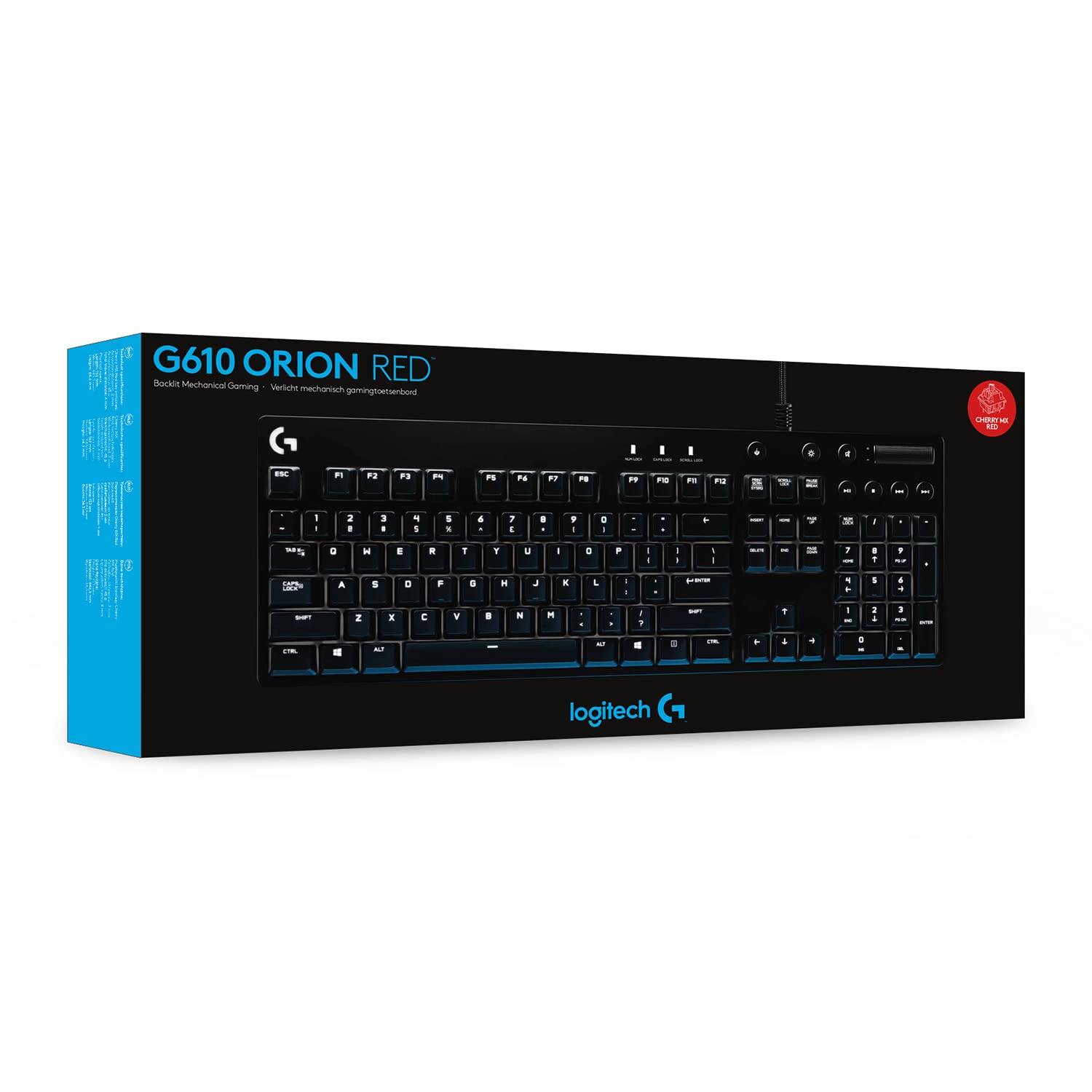 Logitech G610 Orion Red Backlit Mechanical Gaming Keyboard - Wired USB Keyboard for PC, Typing & Gaming with Cherry MX Red Switches | Perfect for Esports, Streaming & Office Work