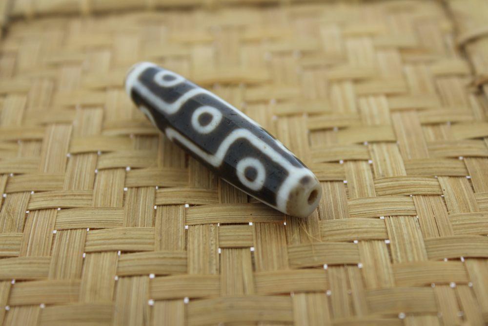 Authentic 9-Eye Dzi Bead Agate Stone - Genuine Tibetan Buddhist Mala Bead for Meditation, Spiritual Protection & Good Luck - Perfect for Jewelry Making, Prayer Bracelets & Healing Crystals Collection