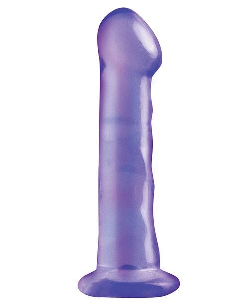 Basix Rubber Works 6.5 Inch Purple Dildo - Premium Silicone Adult Toy for Women & Couples - Perfect for Solo Play & Intimate Moments