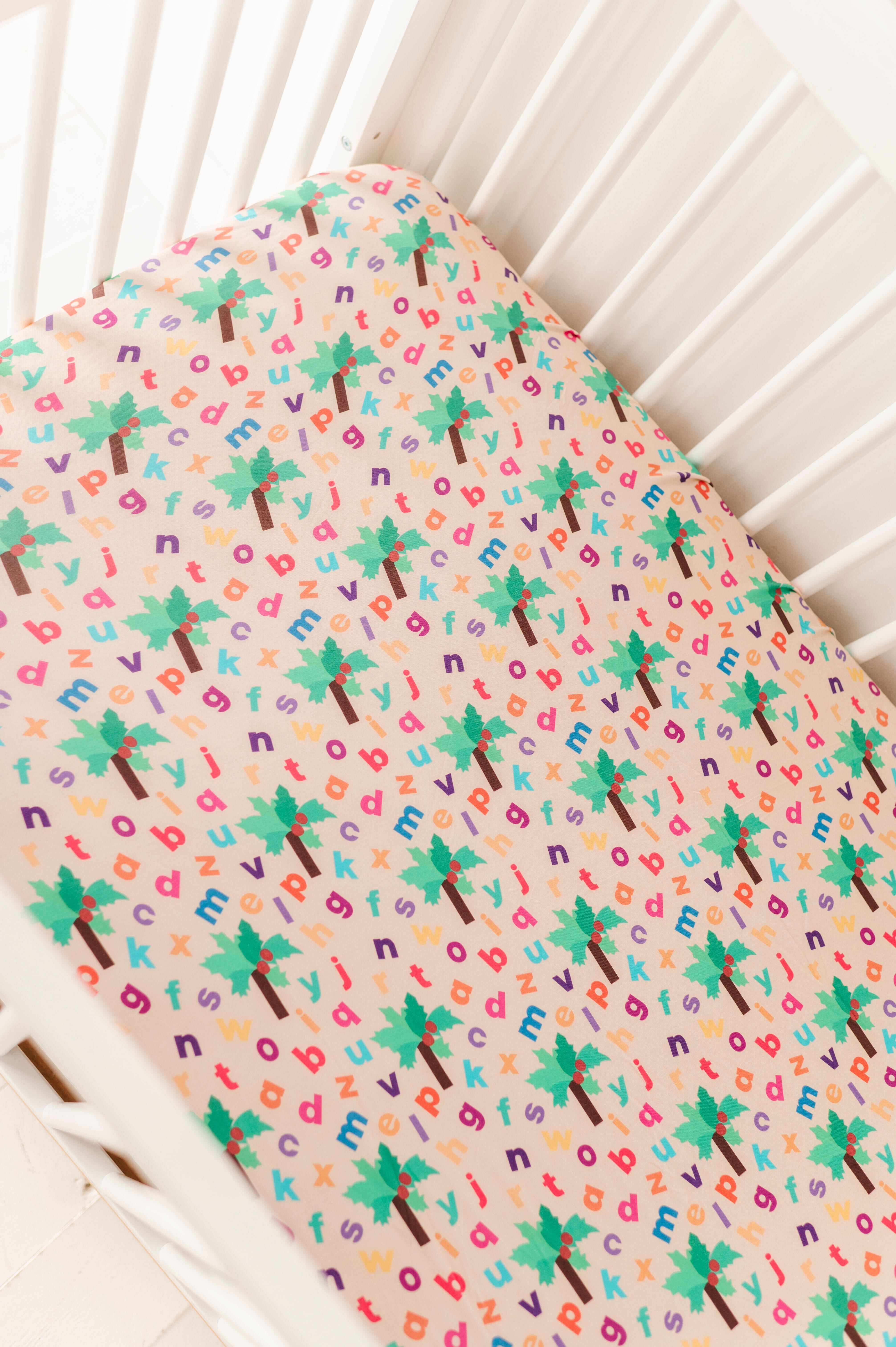 Chicka Chicka Boom Boom™ Crib Sheet - Soft Baby Crib Fitted Sheet with Fun Alphabet Design | Perfect for Nursery, Toddler Bed & Baby Shower Gifts