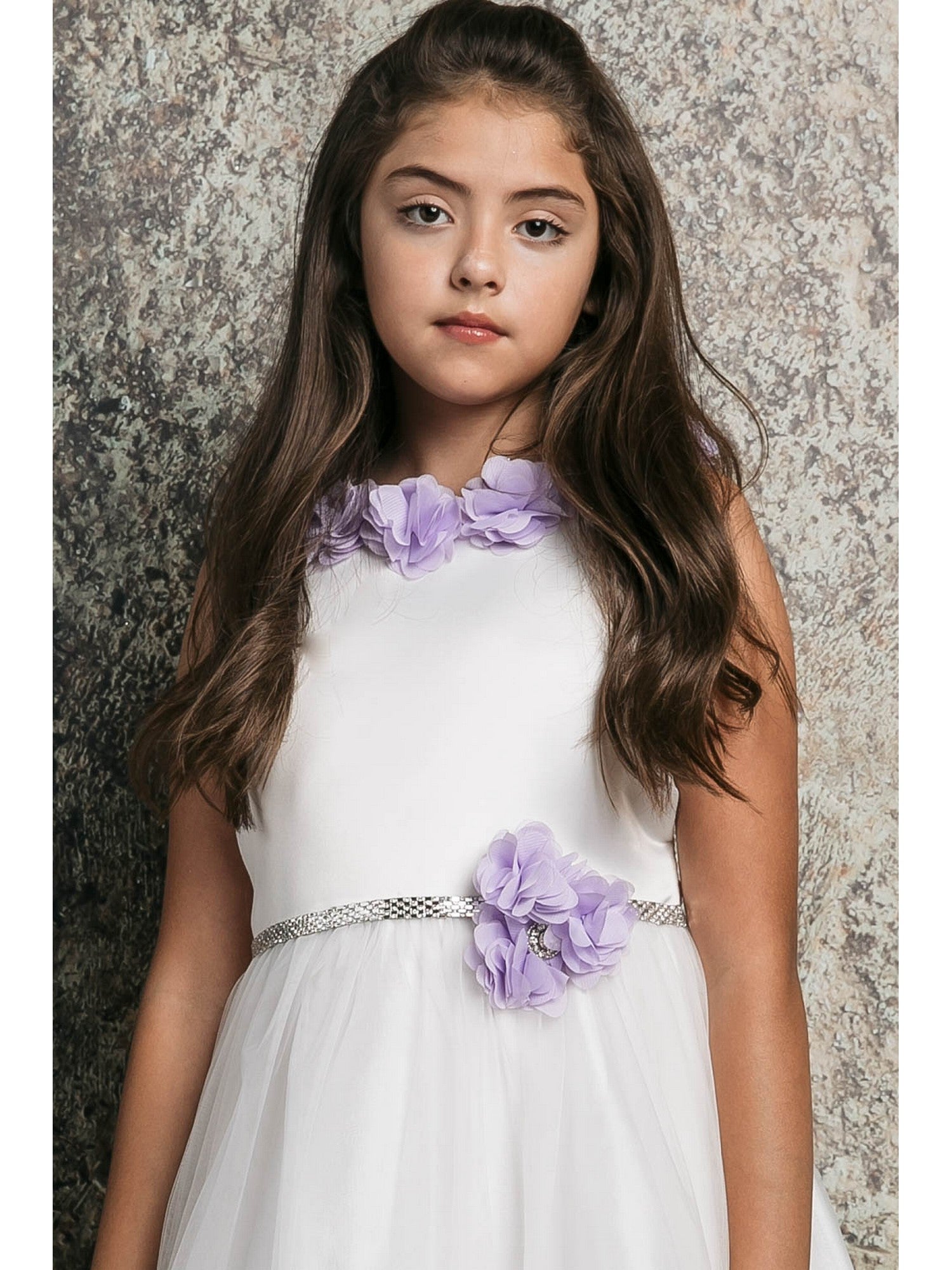 Lilac Chiffon Floral Brooch Bridesmaid Dress for Big Girls - Sizes 8-20 | Perfect for Junior Bridesmaids, Flower Girls & Special Occasions